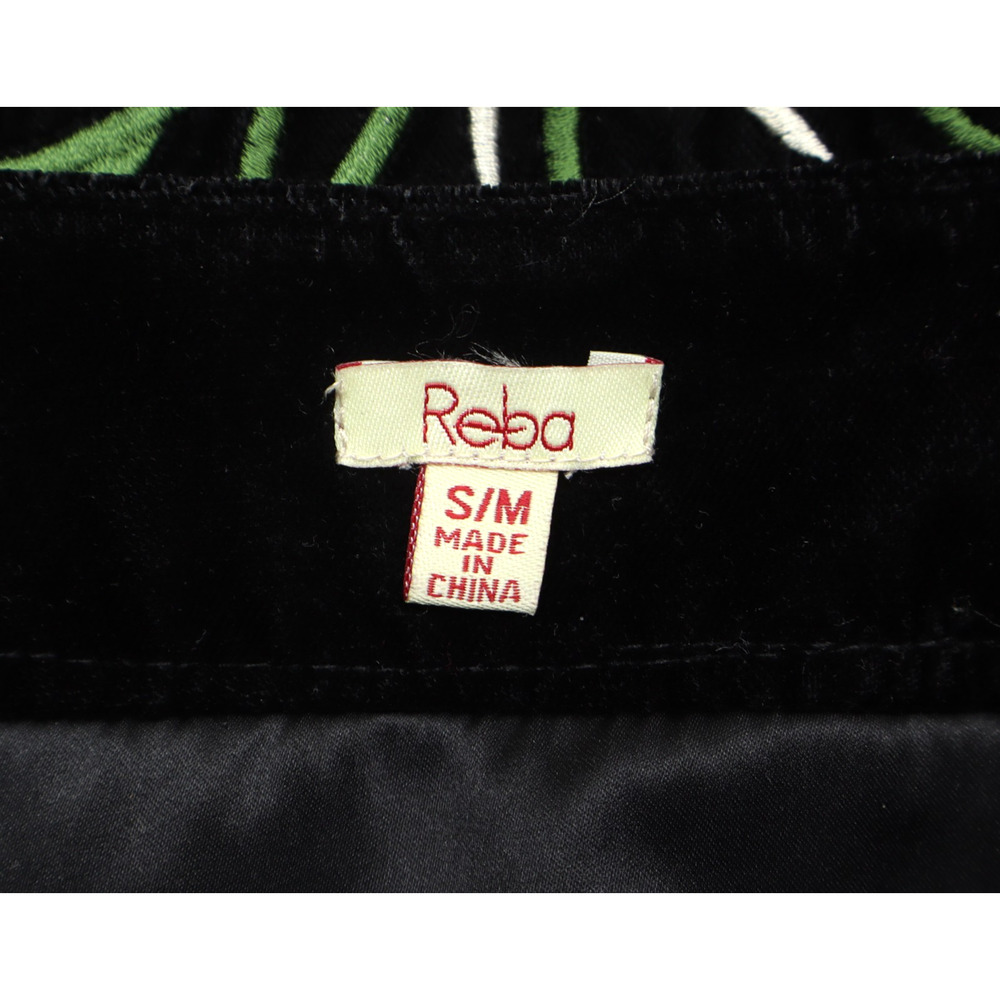 Reba Women's Black Velvet Floral Embroidered Fringe Western Open Jacket Sz Sm/M - Picture 5 of 8